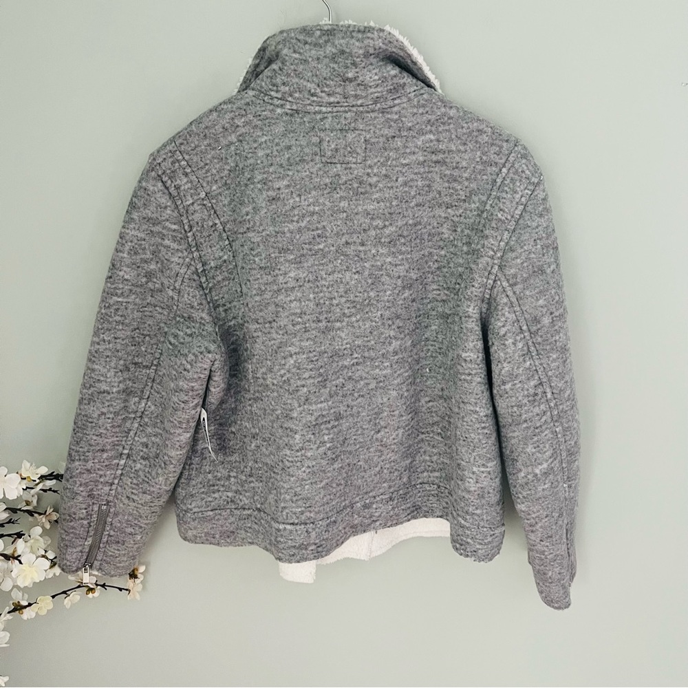 Old Navy Sherpa Lined Moto Heather Grey Coat NWT Size XLP - Picture 5 of 7